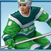 Green hockey player symbol in Hockey Attack pokie