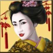 Geisha on a yellow background symbol in Geisha pokie