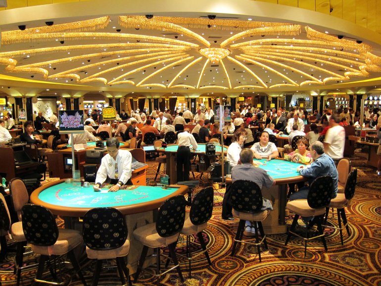 Interior of the gaming hall of Caesars Palace Casino in Las Vegas