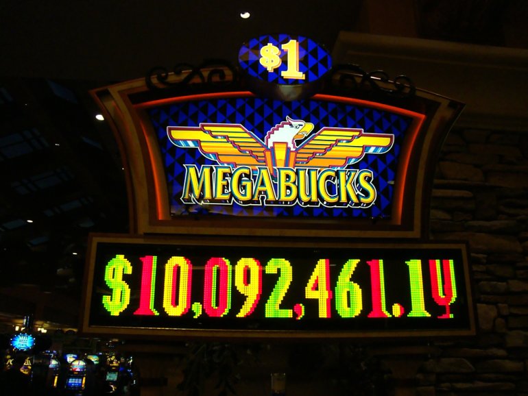 Megabucks pokie machine with a large jackpot