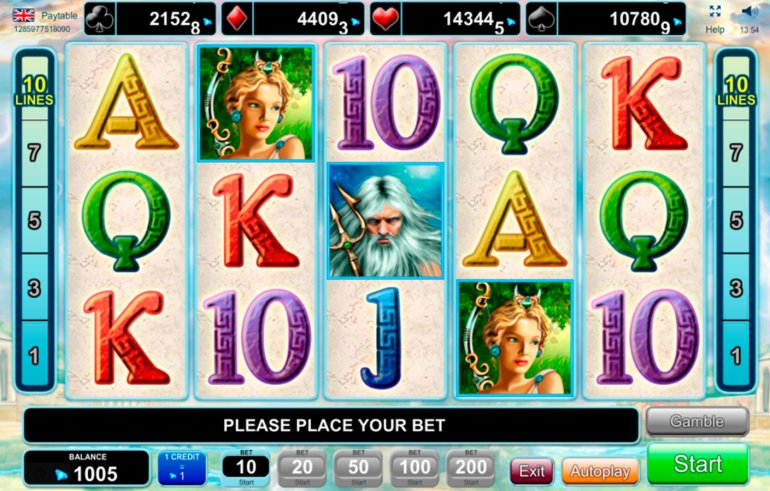 The slot machine Olympus Glory