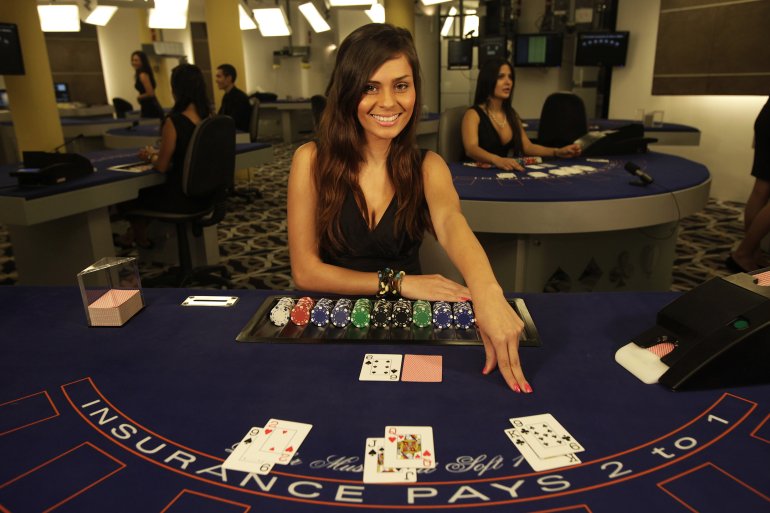 Brown-haired Girl Casino Dealer