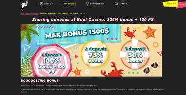 225% + 100 FS for new players at Booi: Booi Online Casino