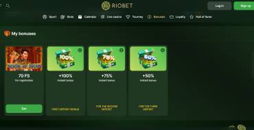 75% bonus on second deposit at Riobet: Riobet online casino