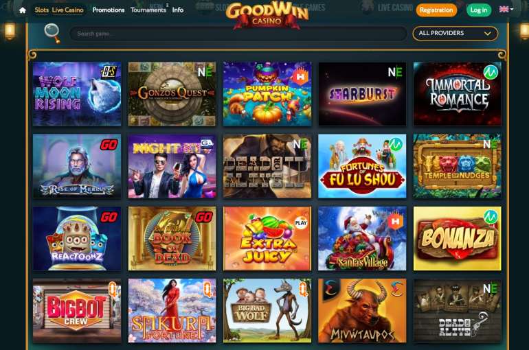 200% + 35 free spins on first deposit at Goodwin