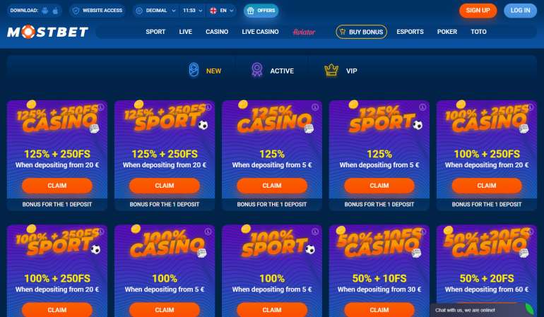Welcome Bonus and Free Spins at Mostbet Casino