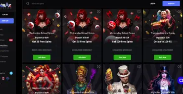 Monday Reload Bonus up to € 500 and 50 FS at Mirax Casino: Mirax online casino