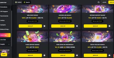 Up to €2,000 and 350 FS on your first three deposits at Golden Star: Golden Star Online Casino