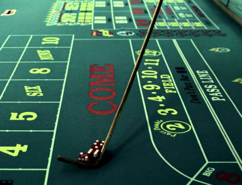 Craps table in casino