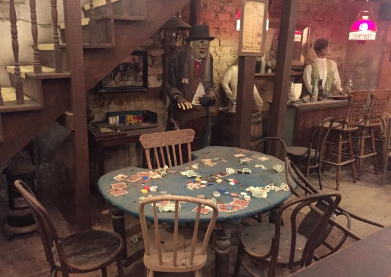 the poker room at the Bird Cage Theatre