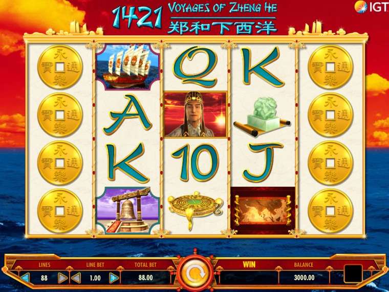 Play 1421 Voyages of Zhang He pokie NZ