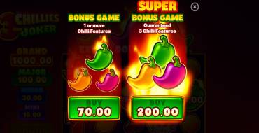 3 Chillies and Joker: Hold and Win: Unique features