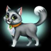 Gray cat symbol in Posh Cats pokie