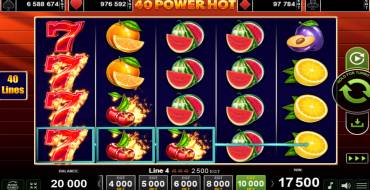 40 Power Hot: Winnings