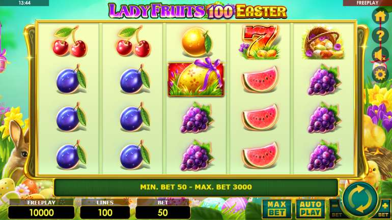 Slot's design in Lady Fruits 100 Easter Lady Fruits 100 Easter