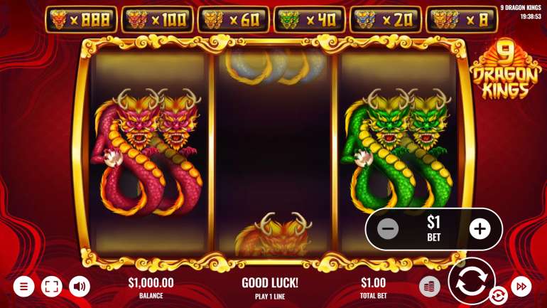 Slot's design in 9 Dragon Kings 9 Dragon Kings