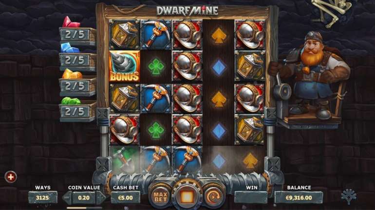 New video slot by Yggdrasil released in 2019 in Dwarf Mine Dwarf Mine