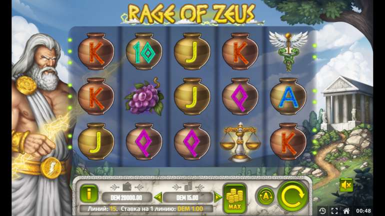 Slot's design in Rage of Zeus Rage of Zeus