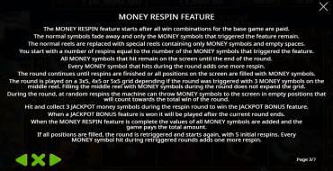 Amazing Money Machine: Free spins and/or respins