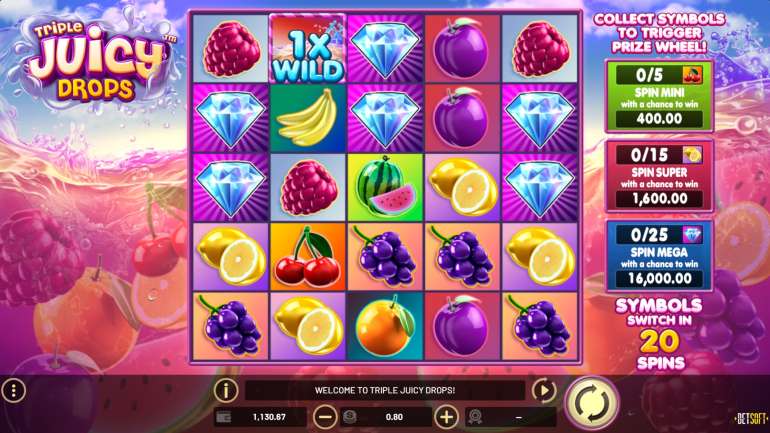 The slot is about fruits in Triple Juicy Drops Triple Juicy Drops