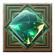 Gemstone (green). symbol in Lucy Luck and the Temple of Mysteries pokie