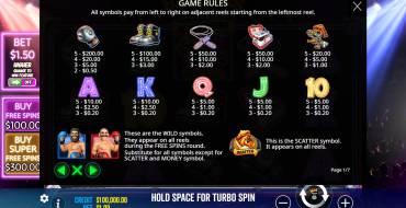Big Bass Boxing Bonus Round: Payout table