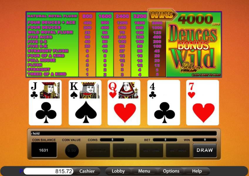 Bonus Deuces Wild Poker online
