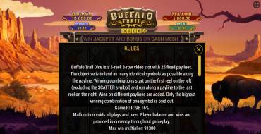 Buffalo Trail Dice: Rules