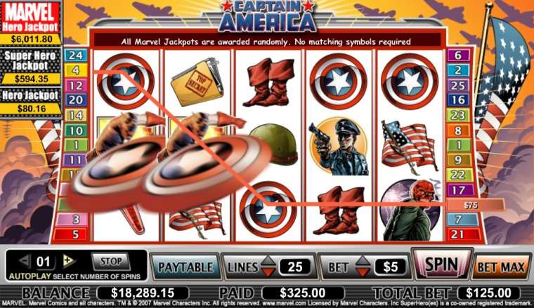 Play Captain America pokie NZ