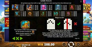 Captain Kraken Megaways: Payout table
