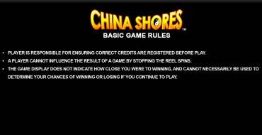 China Shores: Rules
