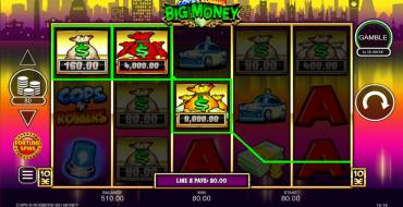 Cops 'n' Robbers Big Money: Winnings