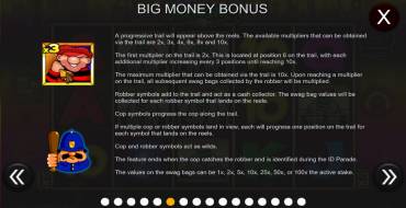 Cops 'n' Robbers Big Money: Bonus games