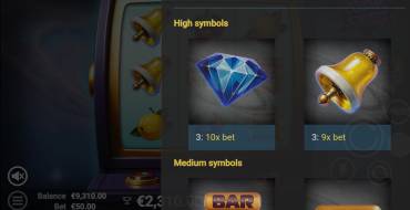 Cosmic Jokers: Payout table