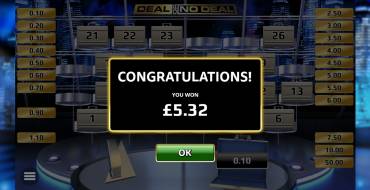 Deal or No Deal Playzido: Winnings