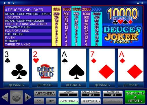 Deuces and Joker Poker online