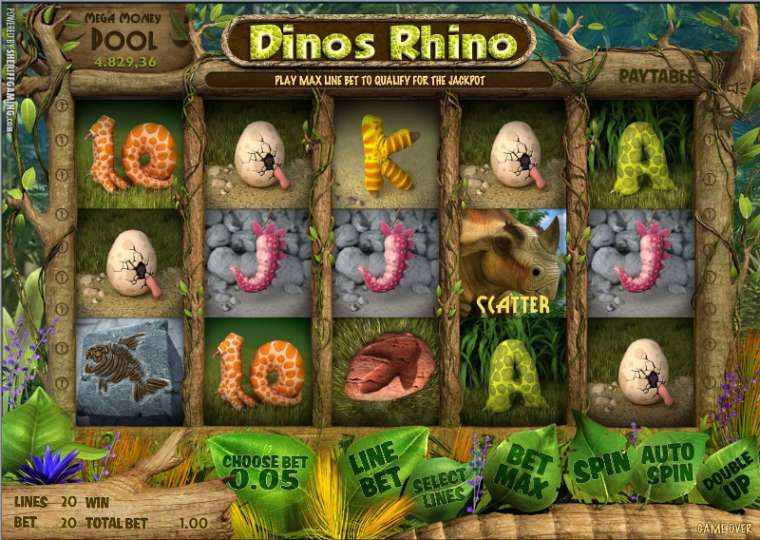 Play Dinos Rhino pokie NZ