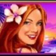 Girl with a flower in her hair symbol in Beach Holidays pokie