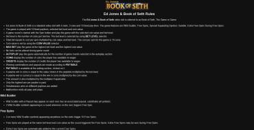 Ed Jones and Book of Seth: Rules