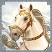 White horse symbol in Mongol Treasures pokie