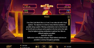 Fiery Slots Cash Mesh Ultra Dice: Rules