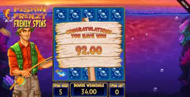 Fishin` Frenzy Prize Lines: Winnings