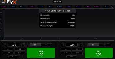 FlyX: Payout table