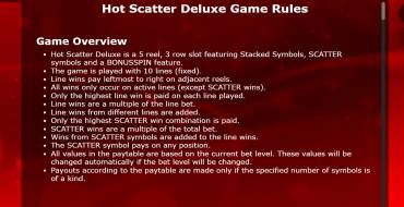 Hot Scatter Deluxe: Rules