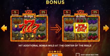 Inferno 777 Re-Spins: Bonus games