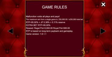 Jackpot King Prize Lines: Rules