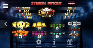 Knockout Diamonds: Payout table