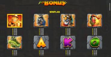 Kong 3 Even Bigger Bonus: Payout table
