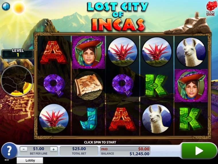 Play Lost City of Incas pokie NZ