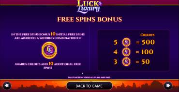 Luck & Luxury: Free spins and/or respins